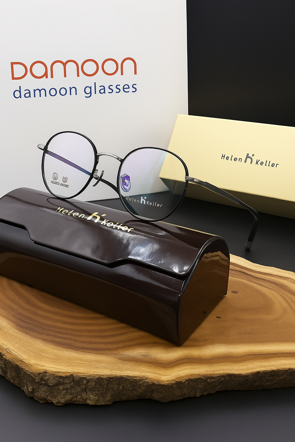 فریم عینک طبی گرد فلزی زنانه مردانه هلن کلر (Helen keller) 58048