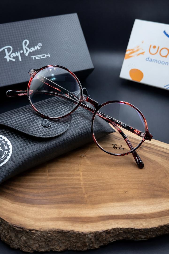 فریم عینک طبی گرد قرمز مشکی ریبن مدل 2397 (نشکن – Unisex)