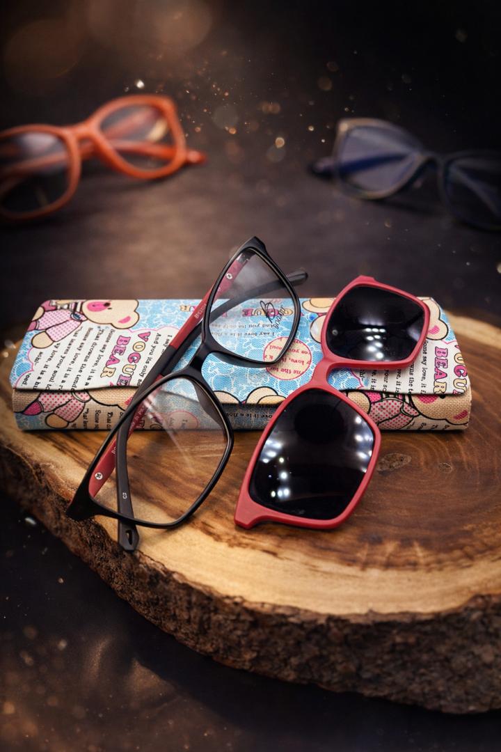 فریم عینک طبی بچه‌گانه کاور دار بوگارت دسته قرمز مدل 2018 | جنس TR (نشکن و سبک)