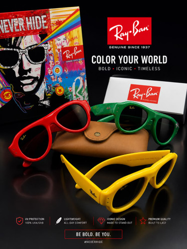 عینک آفتابی رنگی ریبن پافر (Ray-Ban PUFFER) مدل 4925 سبز قرمز زرد