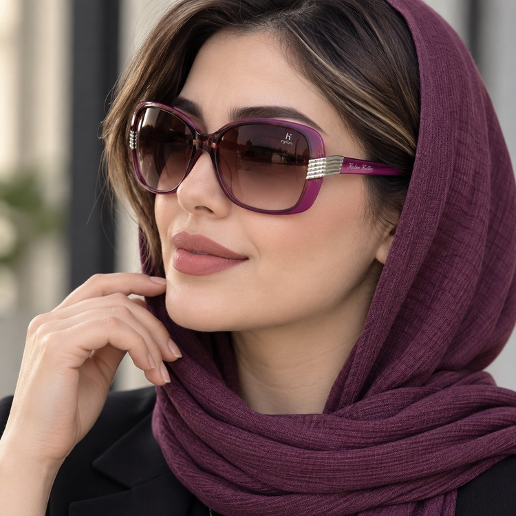 عینک آفتابی زنانه هلن کلر مدل H1321CA-N35 بنفش با عدسی قهوهای گرادیانت