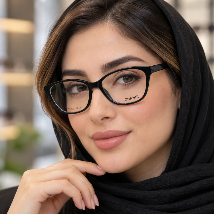 فریم عینک طبی مشکی زنانه کائوچوئی شنل CHANEL مدل 687